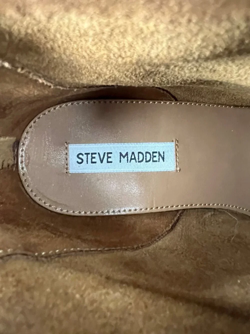 Steve Madden Womens Legally Ankle Boots Brown Suede Block Heel Back Zip size 7